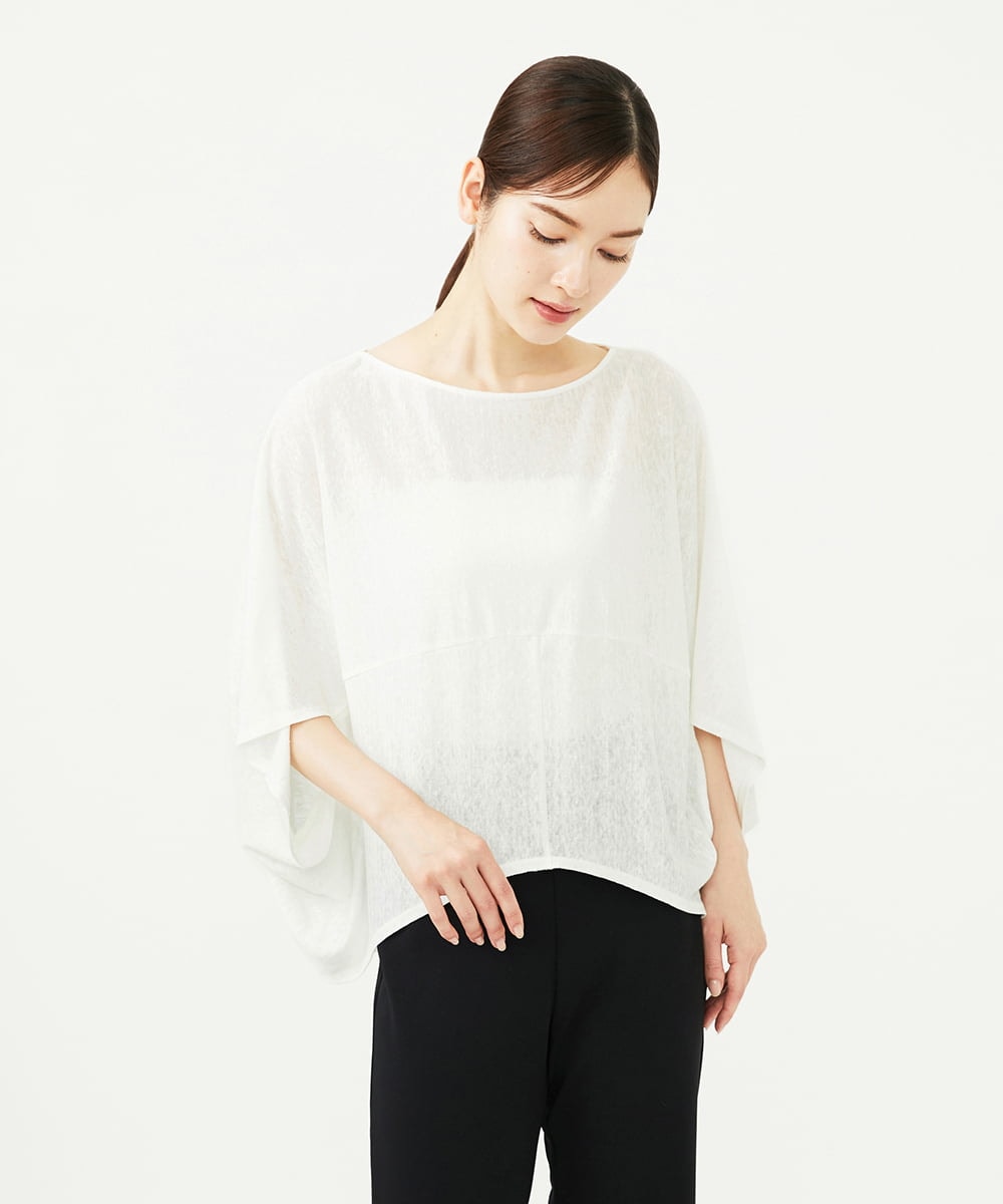 GBKJB02300 Sybilla(シビラ) サークルフォルムリネンカットソー ホワイト