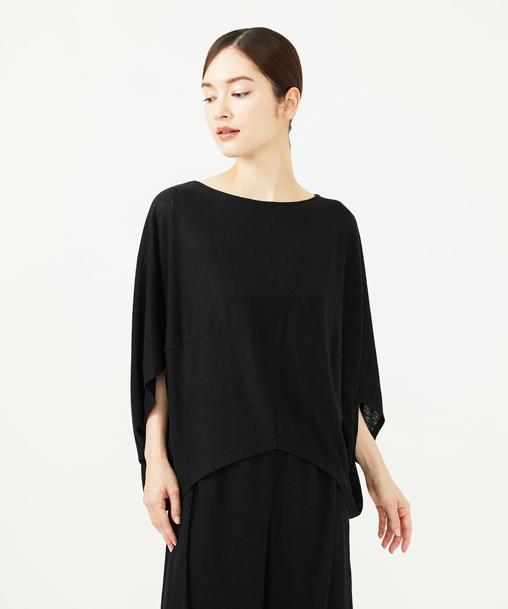 GBKJB02300 Sybilla(シビラ) サークルフォルムリネンカットソー ブラック