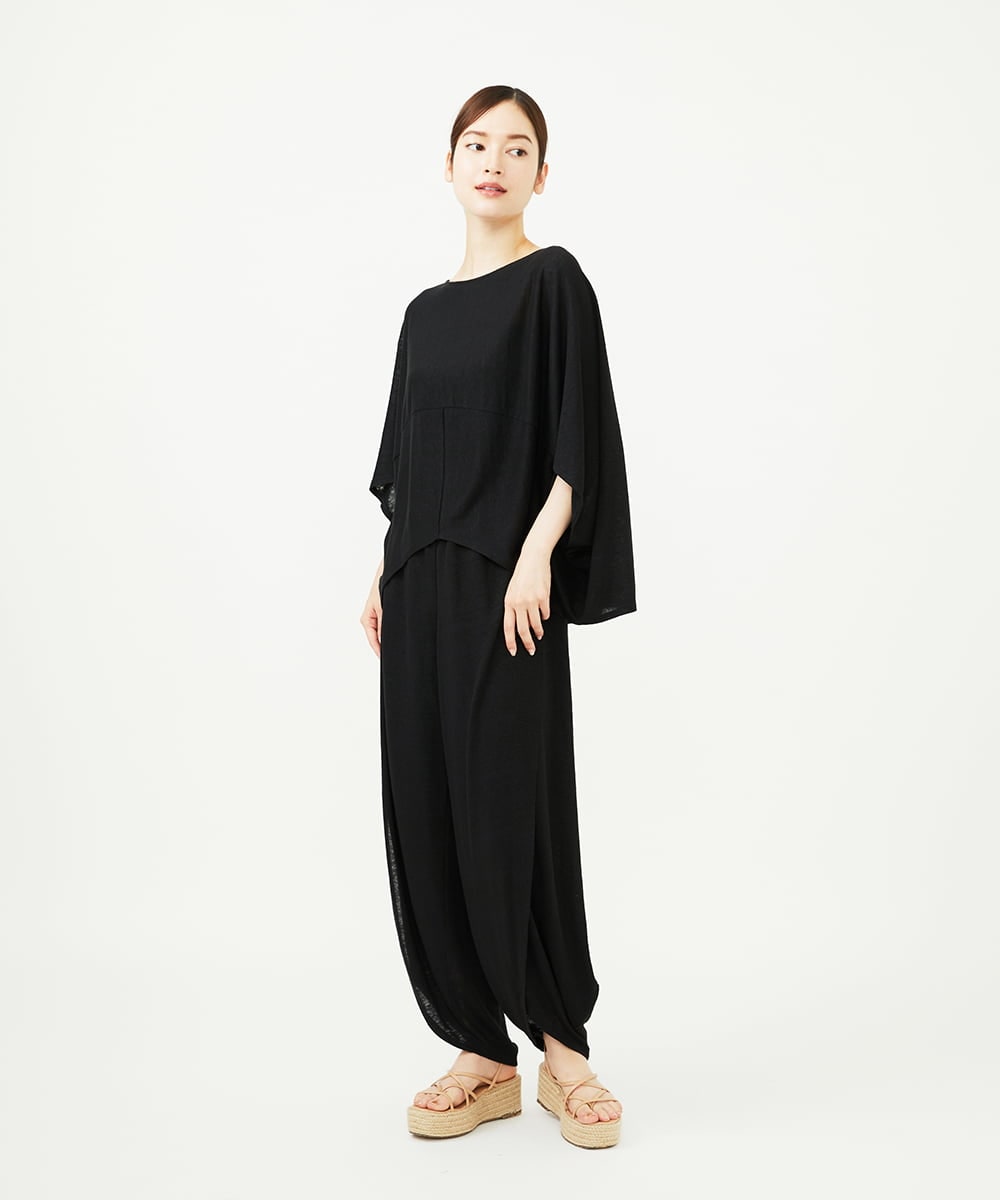GBKJB02300 Sybilla(シビラ) サークルフォルムリネンカットソー ブラック