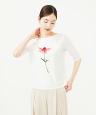 GBKJB03270 Sybilla(シビラ) フラワーアップリケカットソー ホワイト