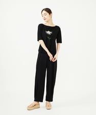 GBKJB03270 Sybilla(シビラ) フラワーアップリケカットソー ブラック