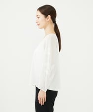 GBKJB05400 Sybilla(シビラ) フラワーチュールスリーブカットソー ホワイト