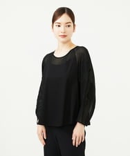 GBKJB05400 Sybilla(シビラ) フラワーチュールスリーブカットソー ブラック
