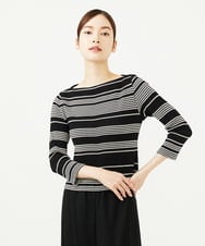 GBKJB06230 Sybilla(シビラ) ボーダージャカードカットソー ブラック