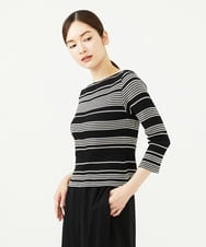 GBKJB06230 Sybilla(シビラ) ボーダージャカードカットソー ブラック