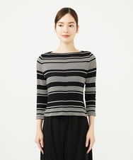 GBKJB06230 Sybilla(シビラ) ボーダージャカードカットソー ブラック