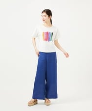 GBKJB07200 Sybilla(シビラ) レインボーストライププリントTシャツ ホワイト