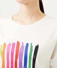 GBKJB07200 Sybilla(シビラ) レインボーストライププリントTシャツ ホワイト