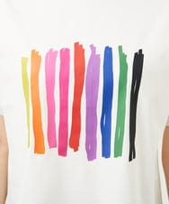 GBKJB07200 Sybilla(シビラ) レインボーストライププリントTシャツ ホワイト
