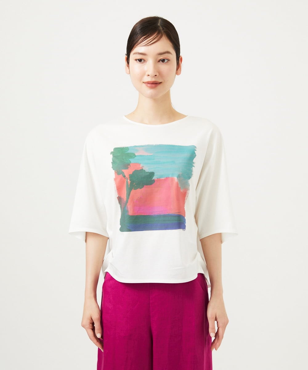 GBKJB08200 Sybilla(シビラ) アートプリントTシャツ ホワイト