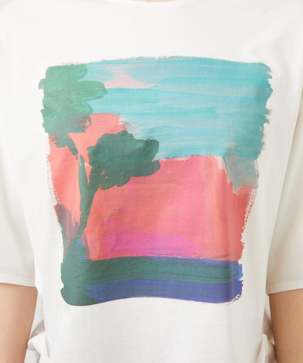 GBKJB08200 Sybilla(シビラ) アートプリントTシャツ ホワイト