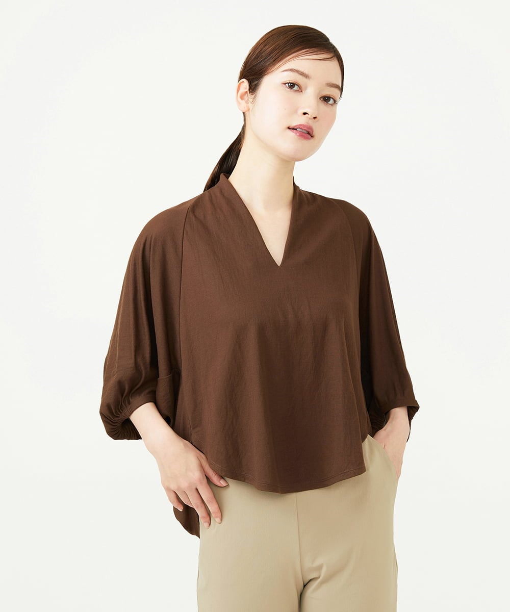 GBKJD33250 Sybilla(シビラ) レーヨンナイロンフォルムカットソー ブラウン