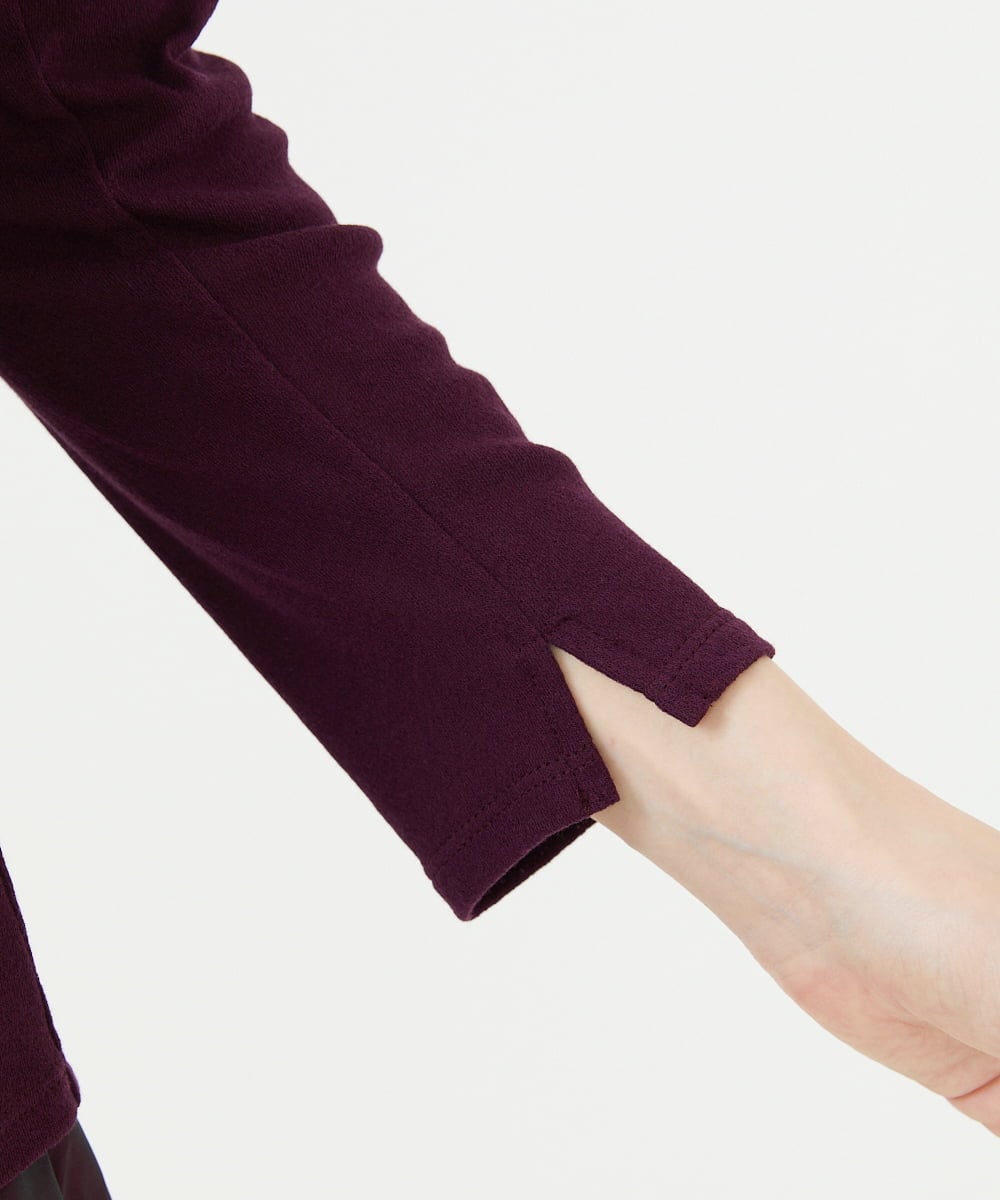 GBKJE06360 Sybilla(シビラ) ボタンデザイン梨地カットソー バーガンディ