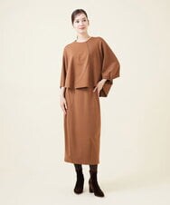 GBKJU67330 Sybilla(シビラ) 配色ステッチポンチカットソー キャメル
