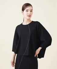 GBKJU67330 Sybilla(シビラ) 配色ステッチポンチカットソー ブラック