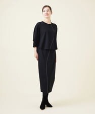GBKJU67330 Sybilla(シビラ) 配色ステッチポンチカットソー ブラック