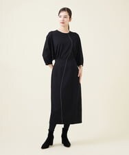 GBKJU67330 Sybilla(シビラ) 配色ステッチポンチカットソー ブラック