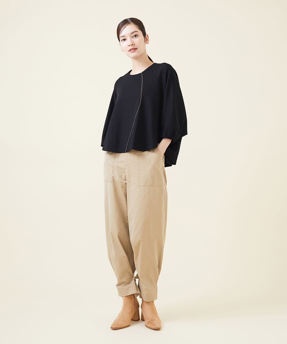 GBKJU67330 Sybilla(シビラ) 配色ステッチポンチカットソー ブラック