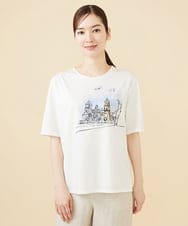 GBKJV54290 Sybilla(シビラ) タウンスケーププリント刺繍カットソー ホワイト