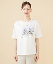 GBKJV54290 Sybilla(シビラ) タウンスケーププリント刺繍カットソー ホワイト