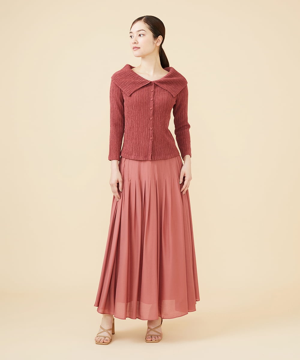 GBKJW52290 Sybilla(シビラ) シャーリングビッグカラーカットソー ピンク