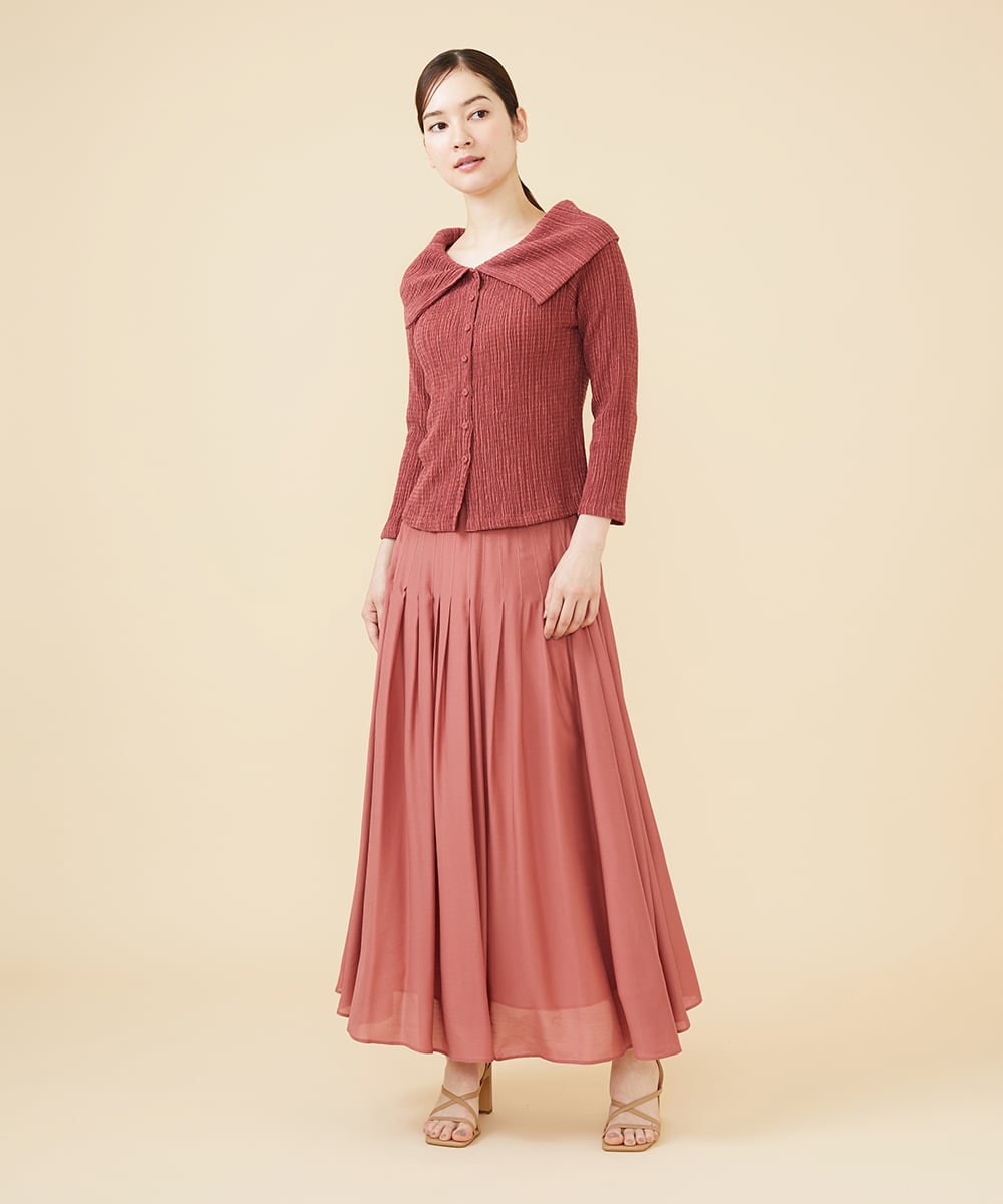 GBKJW52290 Sybilla(シビラ) シャーリングビッグカラーカットソー ピンク