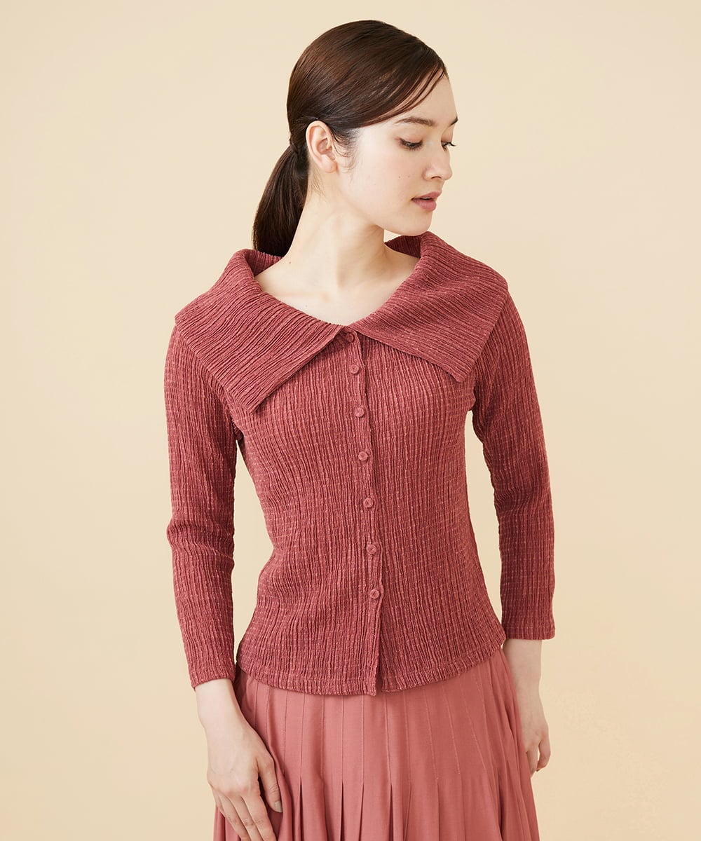 GBKJW52290 Sybilla(シビラ) シャーリングビッグカラーカットソー ピンク