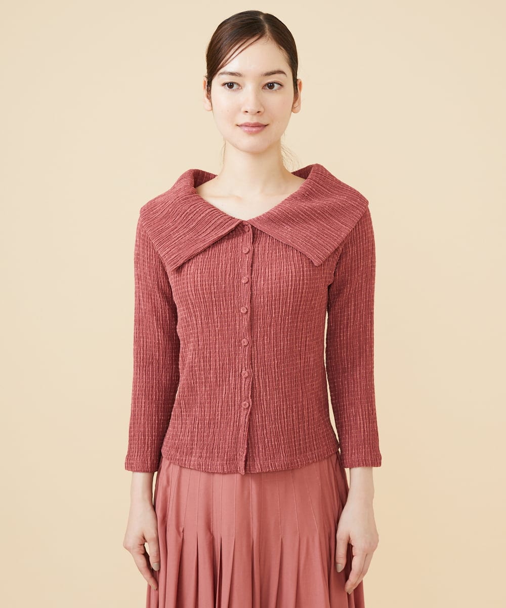 GBKJW52290 Sybilla(シビラ) シャーリングビッグカラーカットソー ピンク
