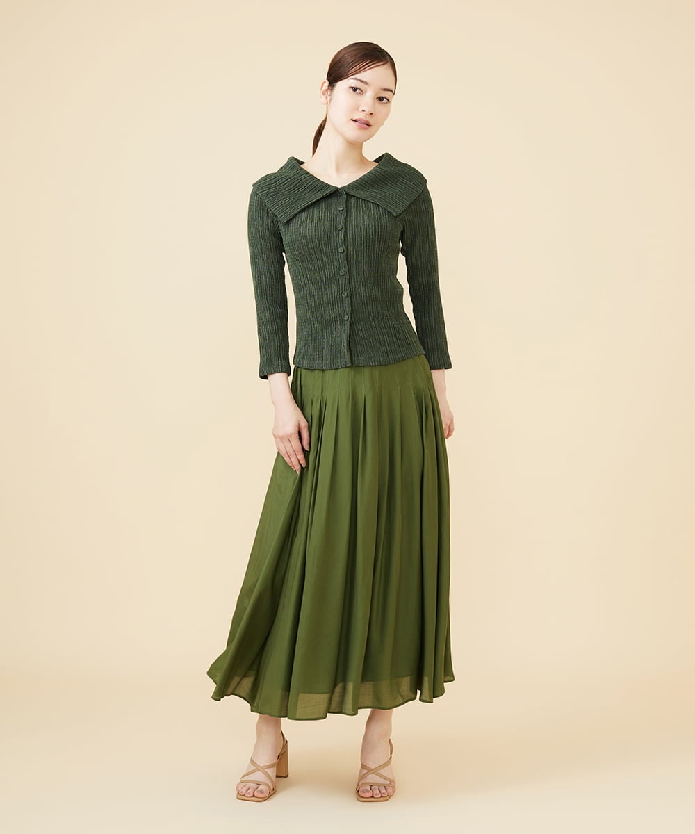 GBKJW52290 Sybilla(シビラ) シャーリングビッグカラーカットソー カーキ