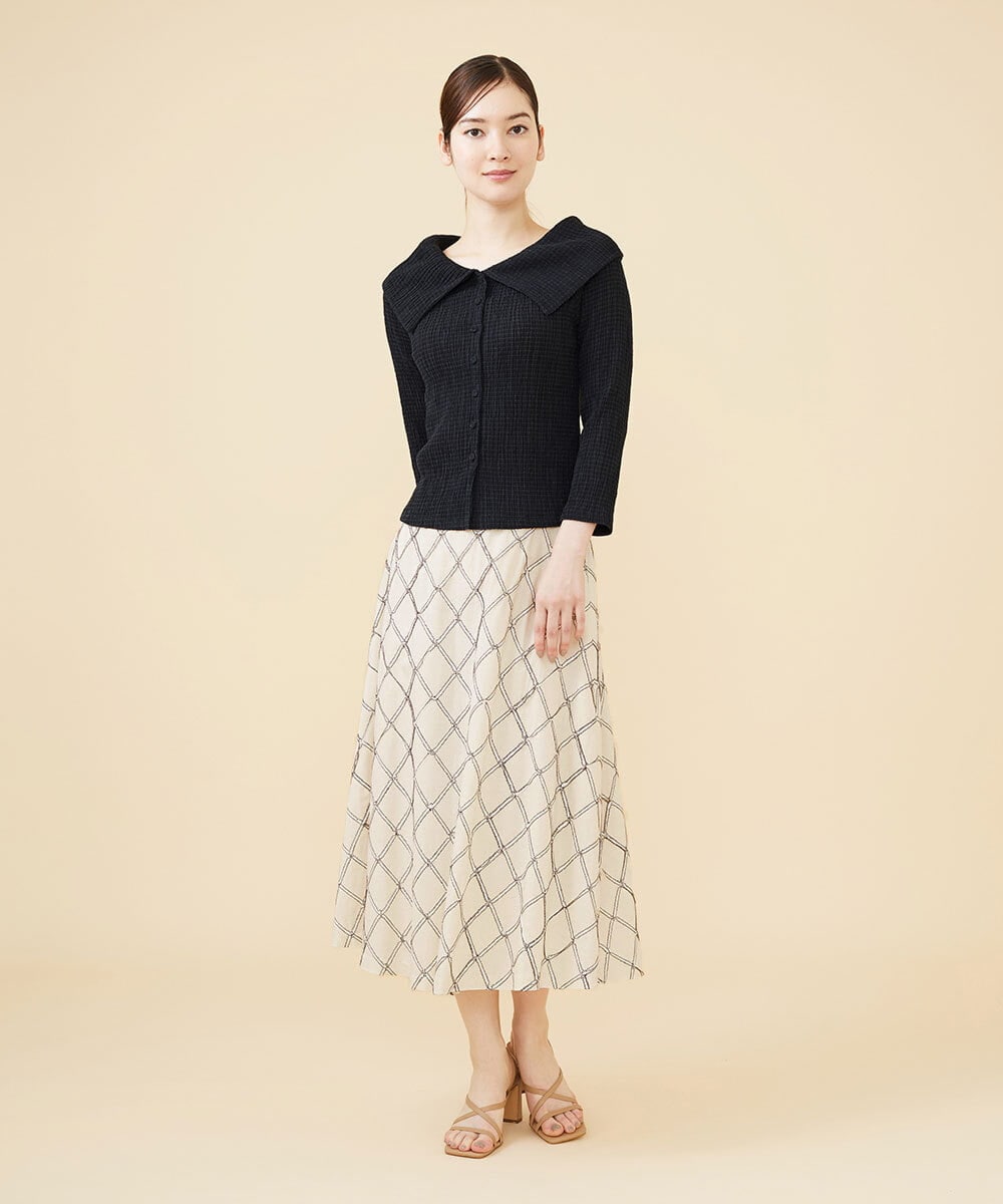 GBKJW52290 Sybilla(シビラ) シャーリングビッグカラーカットソー ブラック
