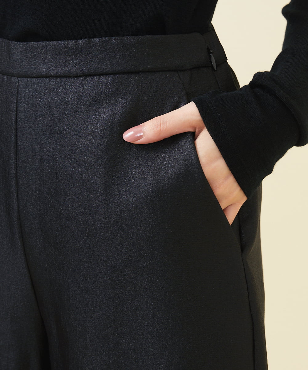 GBLAC06360 Sybilla(シビラ) 【ドラマ着用】シャイニージャカードワイドパンツ ブラック