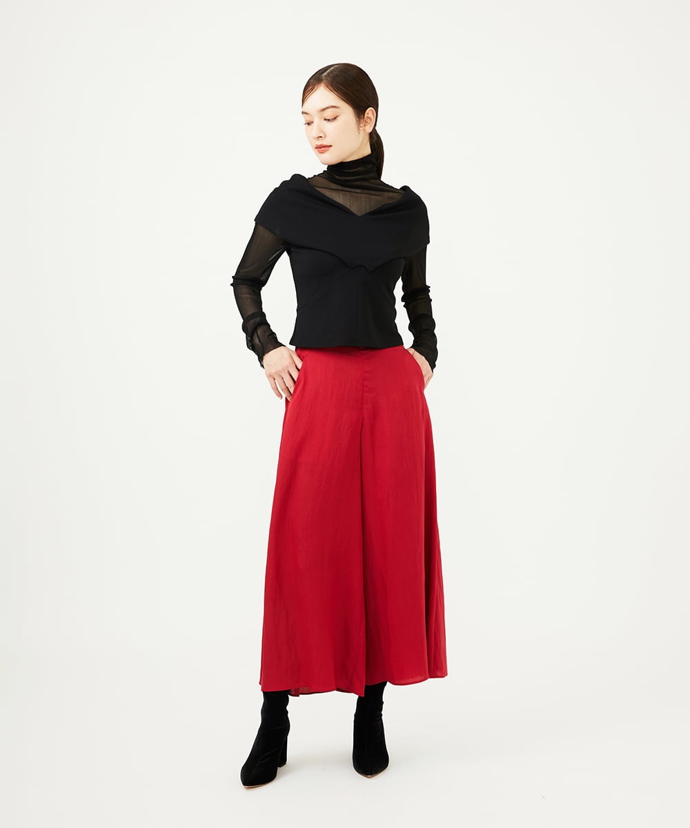GBLAD33330 Sybilla(シビラ) スカート風フレアパンツ レッド