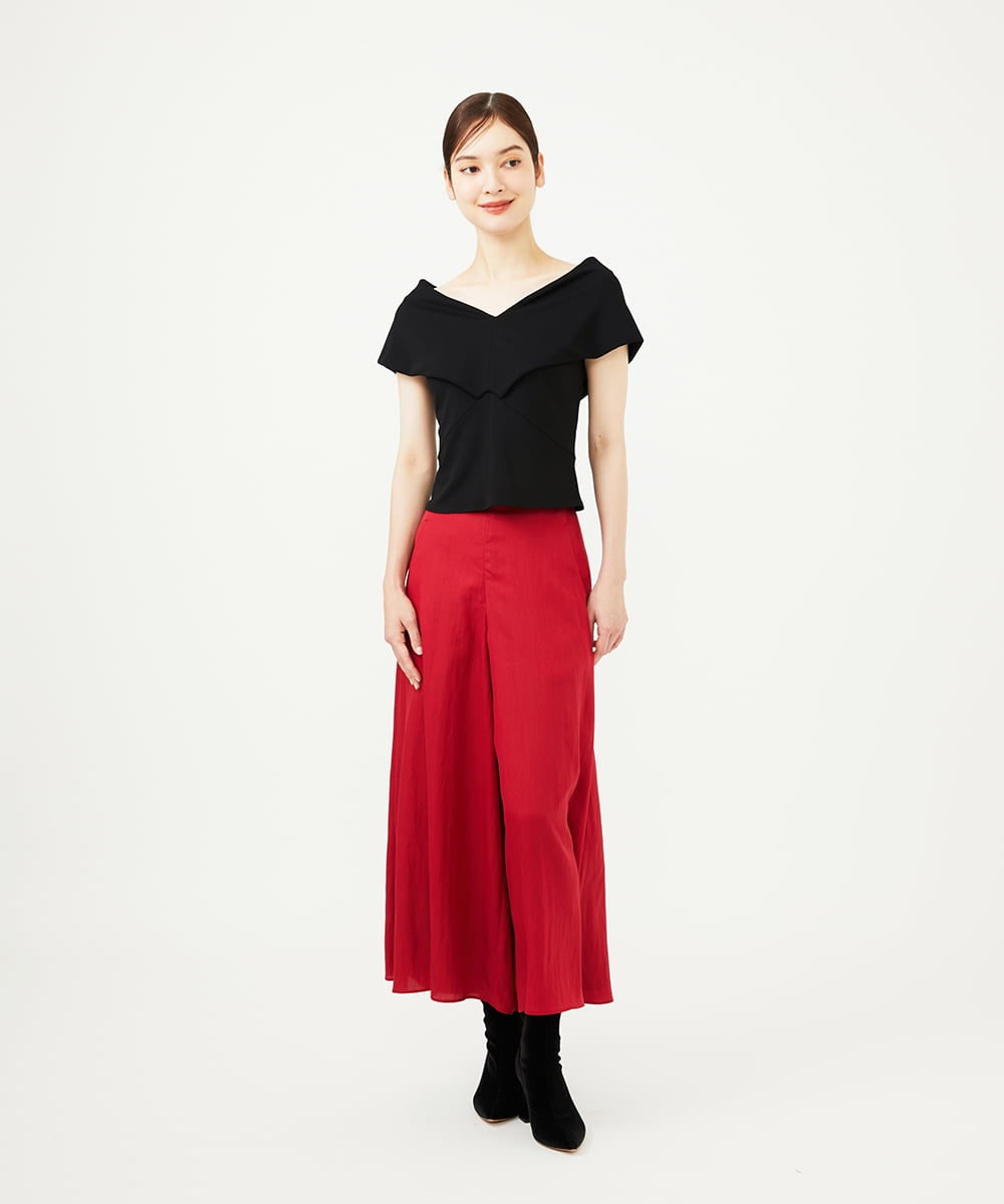 GBLAD33330 Sybilla(シビラ) スカート風フレアパンツ レッド