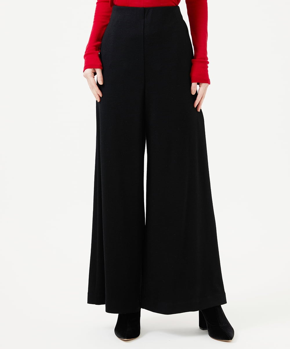 GBLAF41300 Sybilla(シビラ) ウールジャージーワイドパンツ ブラック