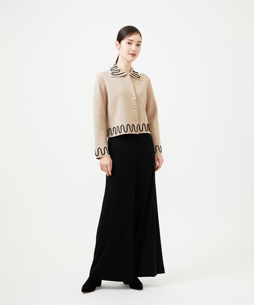 GBLAF41300 Sybilla(シビラ) ウールジャージーワイドパンツ ブラック