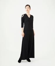 GBLAG01400 Sybilla(シビラ) ジョーゼットワイドパンツ ブラック