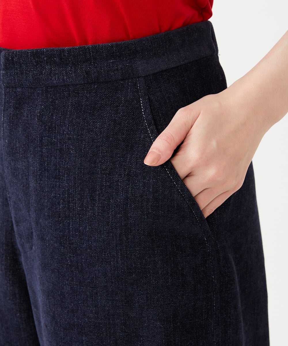 GBLAH35330 Sybilla(シビラ) モールデニムワイドパンツ ダークネイビー