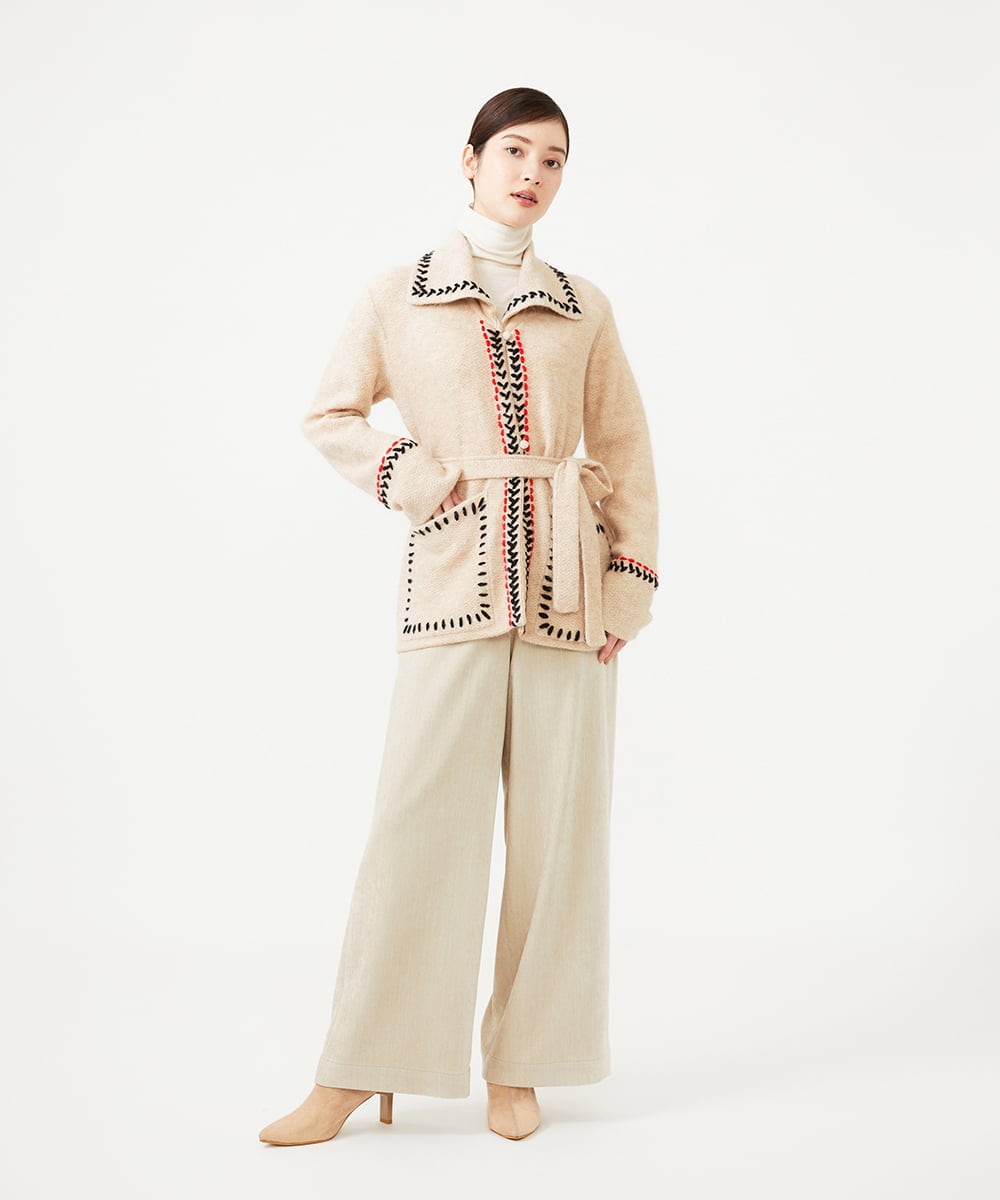 GBLAH35330 Sybilla(シビラ) モールデニムワイドパンツ ベージュ