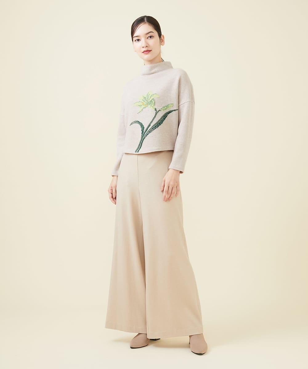 GBLAW19300 Sybilla(シビラ) ルミナリースムースワイドパンツ ベージュ