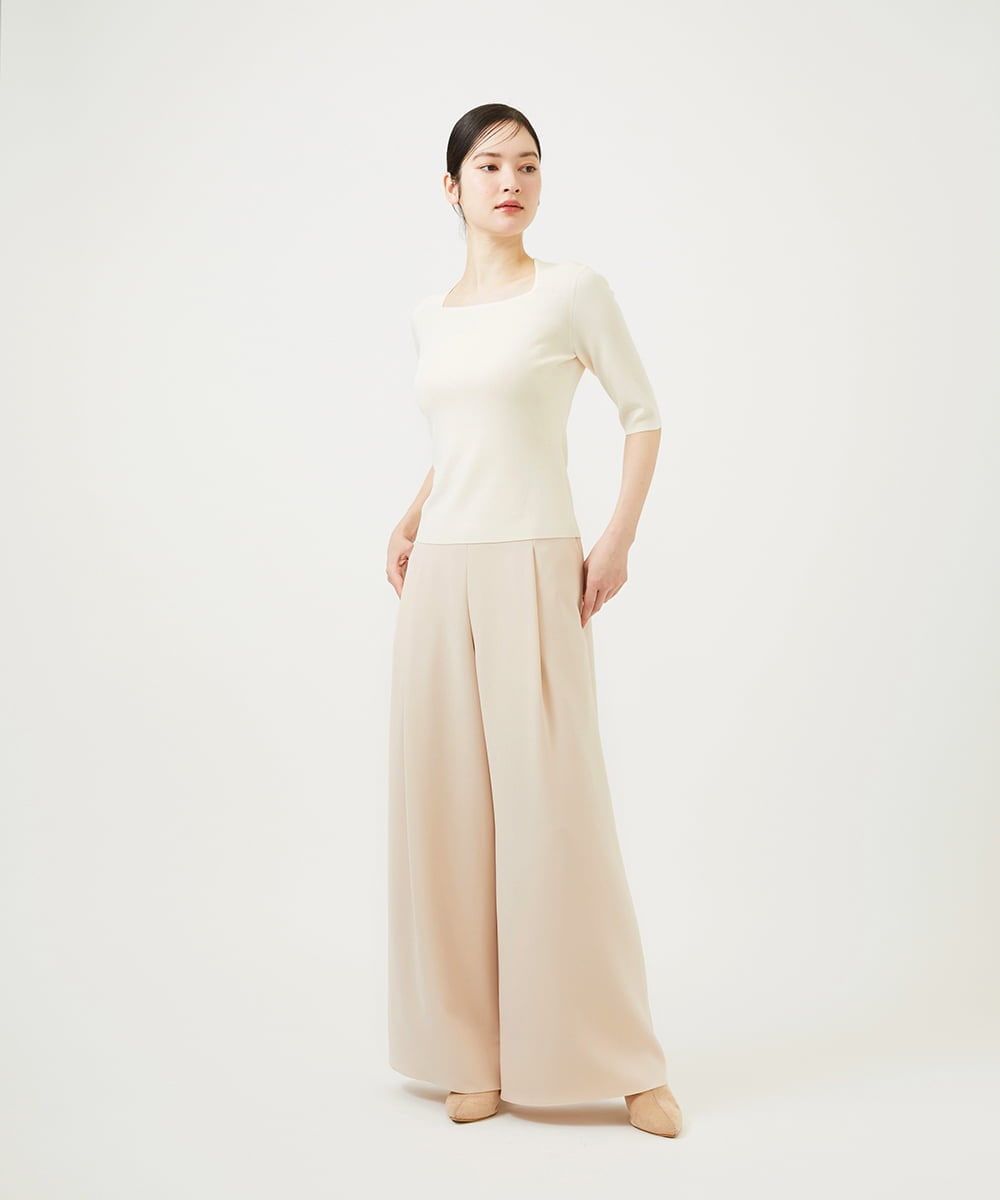 GBLEE01360 Sybilla(シビラ) フロントタックワイドパンツ ピンクベージュ