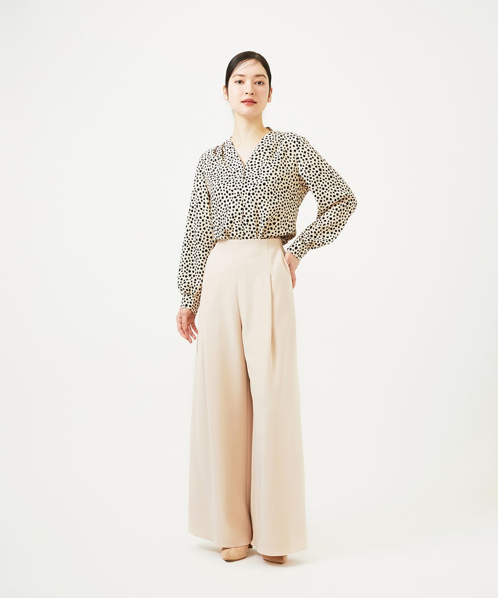 GBLEE01360 Sybilla(シビラ) フロントタックワイドパンツ ピンクベージュ