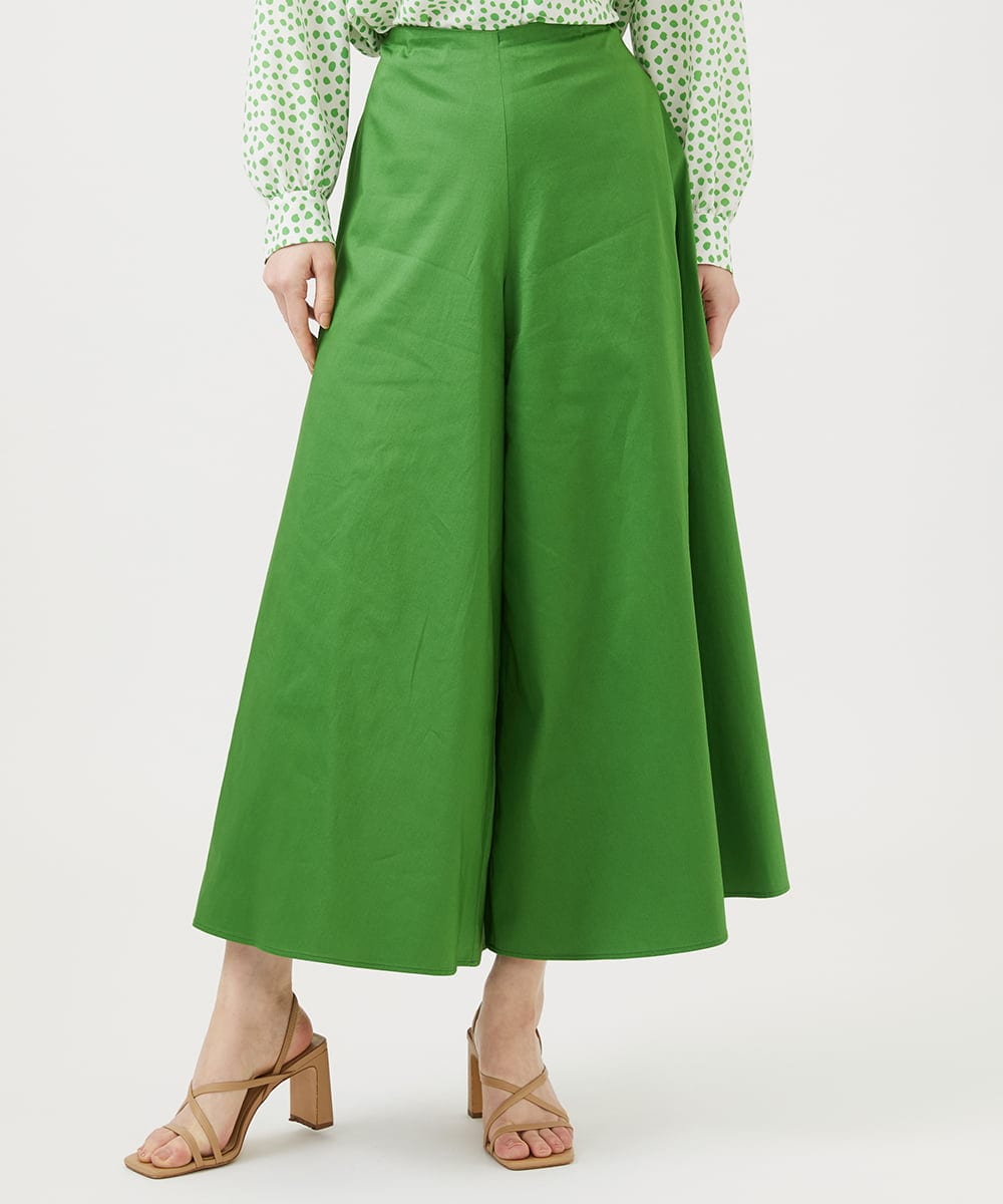 GBLEE32270 Sybilla(シビラ) フレアクロップドパンツ グリーン