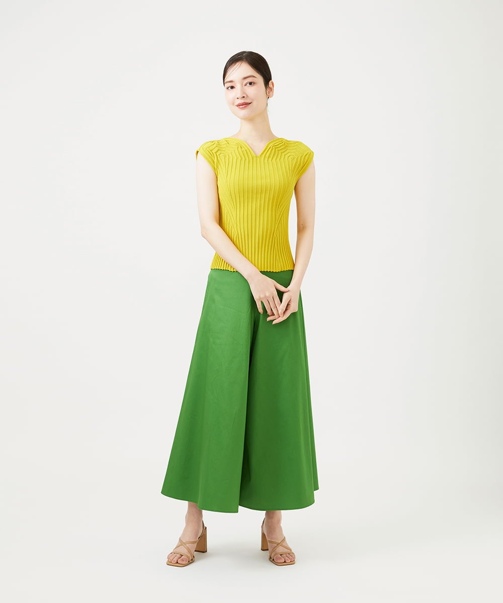 GBLEE32270 Sybilla(シビラ) フレアクロップドパンツ グリーン