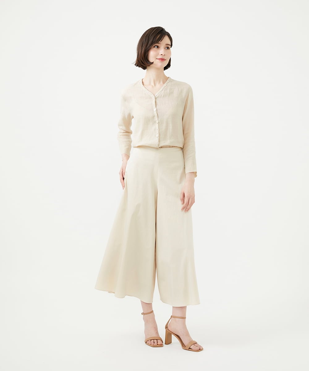 GBLEE32270 Sybilla(シビラ) フレアクロップドパンツ ライトベージュ