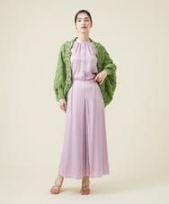 GBLET13330 Sybilla(シビラ) 【ドラマ着用】フロントタックサテンフレアパンツ ライトパープル