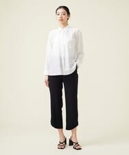 GBLET19300 Sybilla(シビラ) デニットジョーゼットクロップドパンツ ブラック