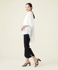 GBLET19300 Sybilla(シビラ) デニットジョーゼットクロップドパンツ ブラック