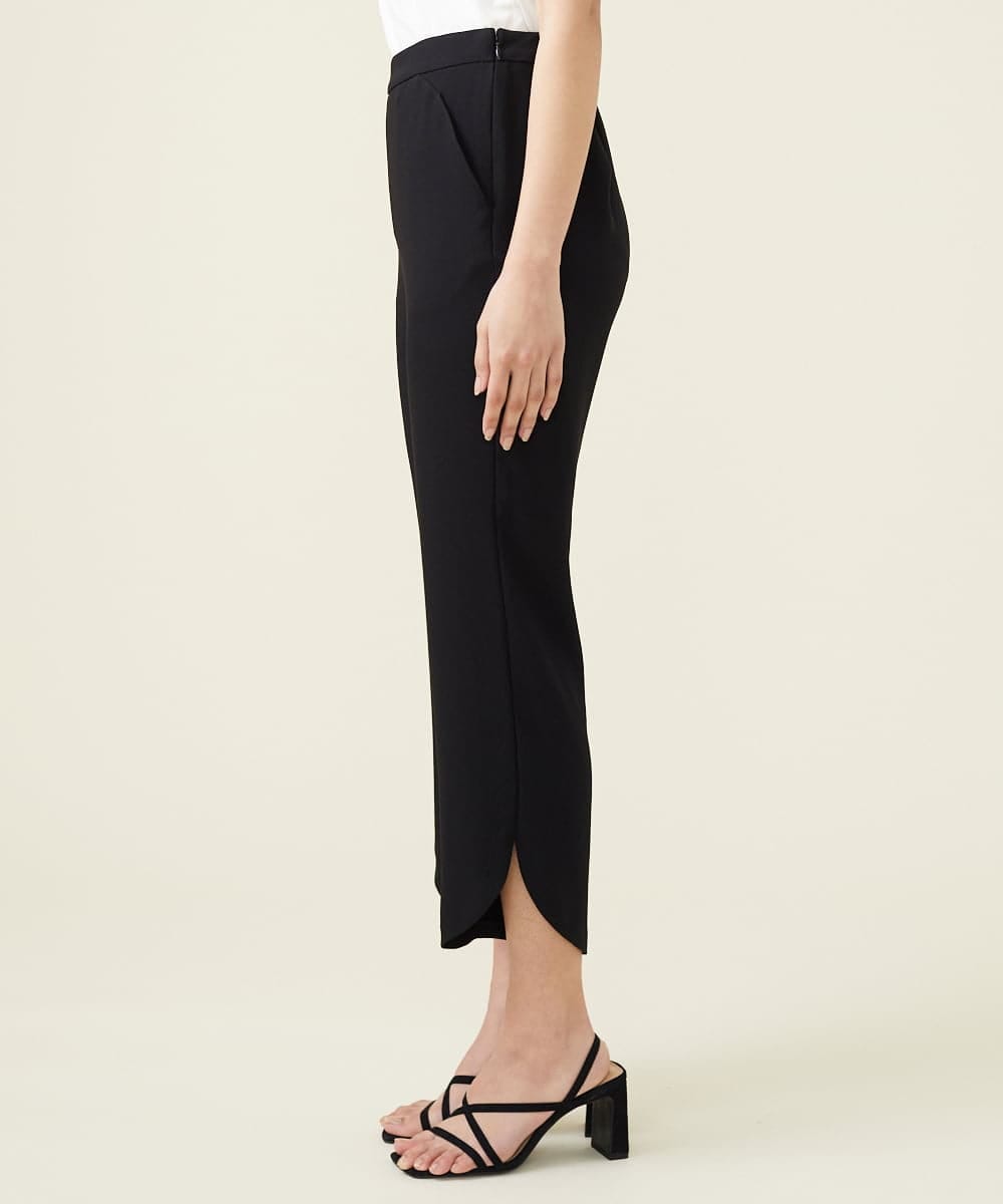 GBLET19300 Sybilla(シビラ) デニットジョーゼットクロップドパンツ ブラック