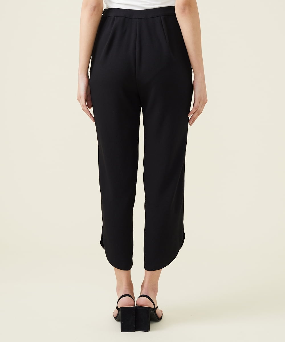 GBLET19300 Sybilla(シビラ) デニットジョーゼットクロップドパンツ ブラック