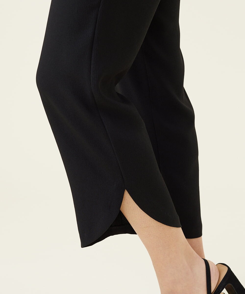 GBLET19300 Sybilla(シビラ) デニットジョーゼットクロップドパンツ ブラック